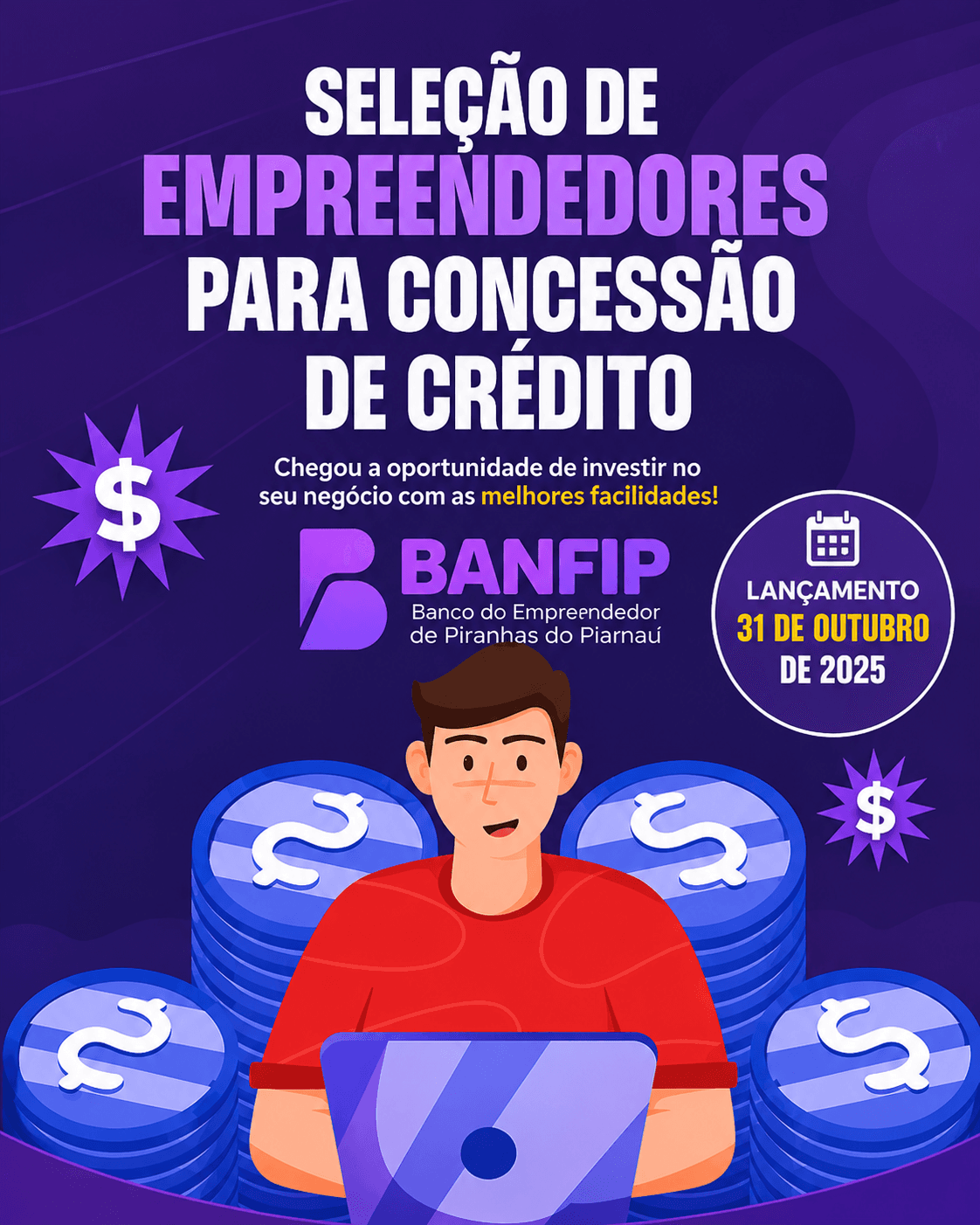 Prefeitura de Piranhas lança edital do BANFIP com linhas de crédito para pequenos empreendedores